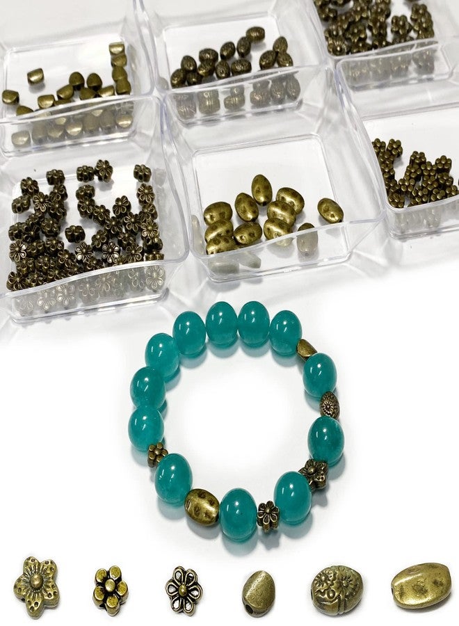Heather's cf Brass Spacer Beads for Jewelry Making Supplies Flat Bead Findings Small Seed Bead for Necklace Earring Bracelet Making kit 240pcs Bronze Jewelry Set - Image 5