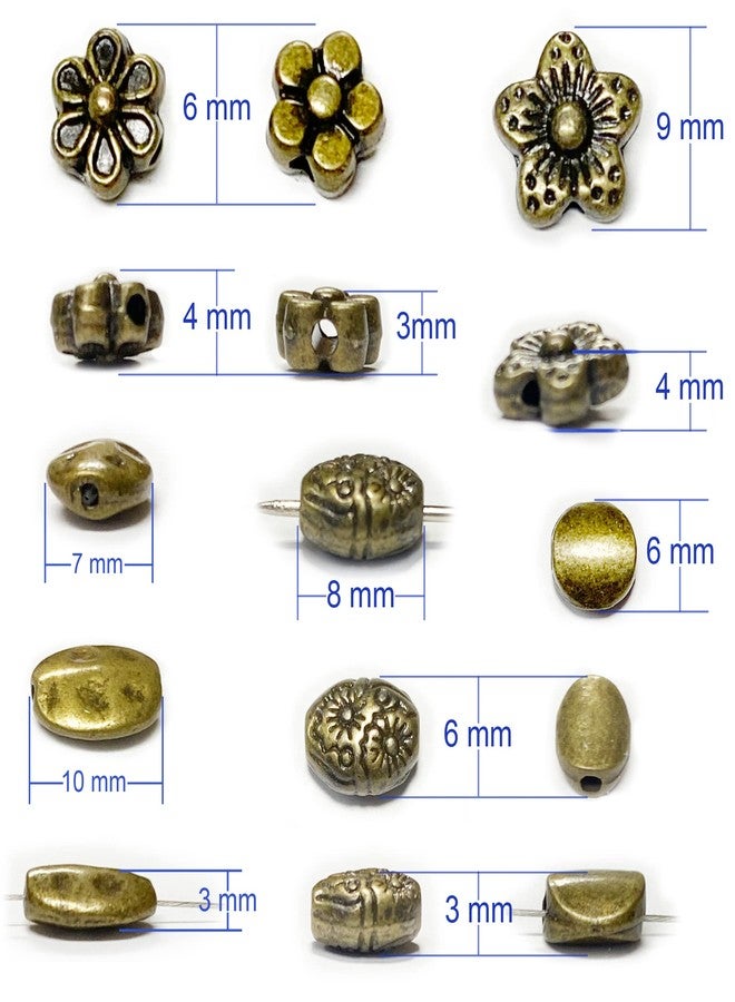 Heather's cf Brass Spacer Beads for Jewelry Making Supplies Flat Bead Findings Small Seed Bead for Necklace Earring Bracelet Making kit 240pcs Bronze Jewelry Set - Image 2