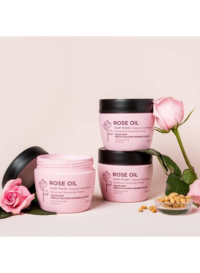 L LUSETA Luseta Rose Oil Hair Mask Moisturing & Hydrating Masque 16.9 Oz Deep Nourishment for Fine and Dry Hair, Sulfate and Paraben Free - Image 5
