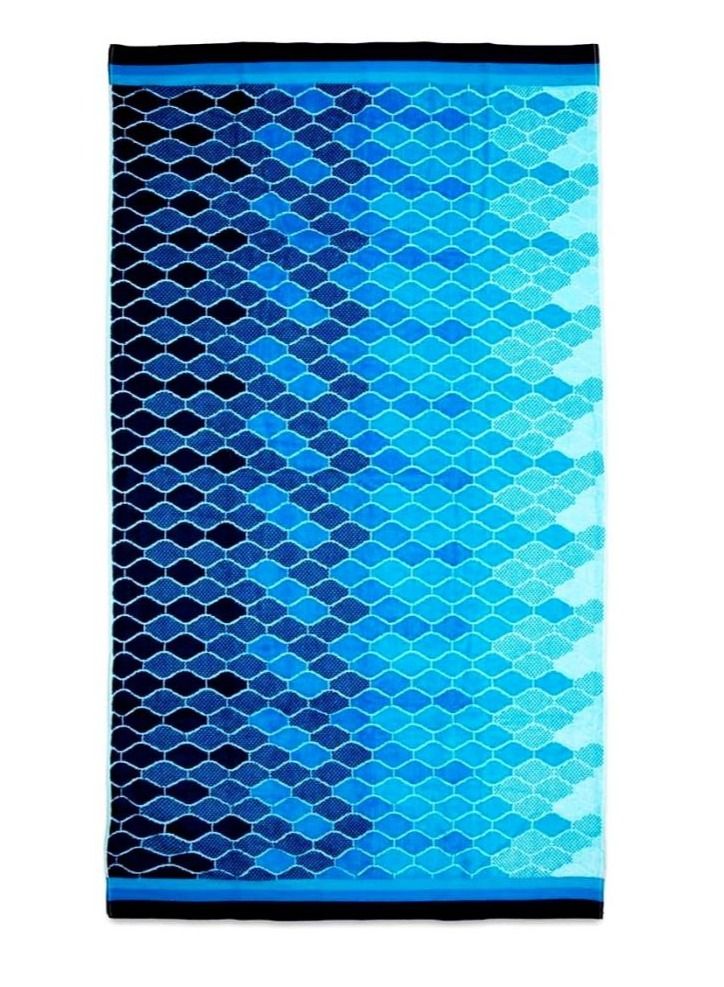 Beach Towel 100% Cotton, Blue Circles , 90 X 170 Cm