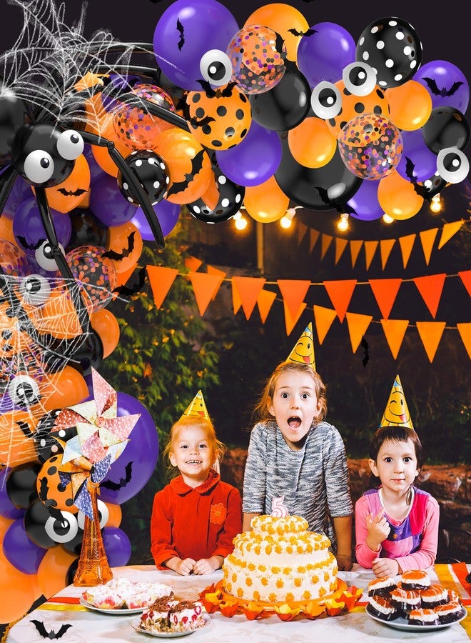 Oomloid 126 Pcs Halloween Balloon Garland Arch Kit, Halloween Party Decorations Include Spider Web, Bats, Purple Orange and Black Balloons for Birthday Party Supplies Decor - Image 3