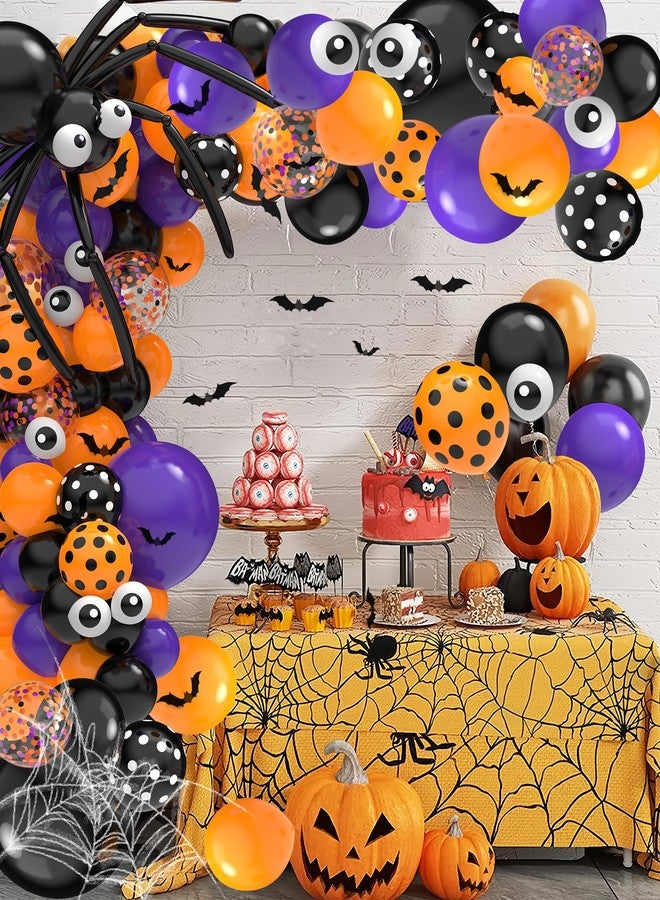 Oomloid 126 Pcs Halloween Balloon Garland Arch Kit, Halloween Party Decorations Include Spider Web, Bats, Purple Orange and Black Balloons for Birthday Party Supplies Decor - Image 4