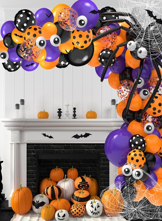 Oomloid 126 Pcs Halloween Balloon Garland Arch Kit, Halloween Party Decorations Include Spider Web, Bats, Purple Orange and Black Balloons for Birthday Party Supplies Decor - Image 5