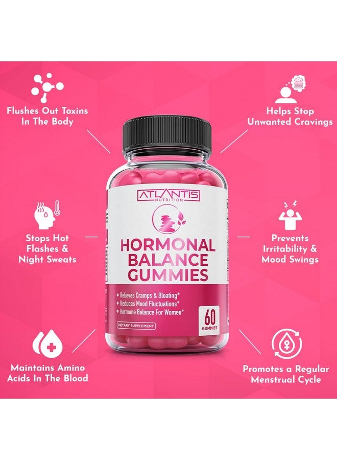 Atlantis Nutrition Atlantis Nutrition Hormonal Balance for Women & PMS Relief Gummies - Alleviates Cramps, Bloating, Mood Swings, Hot Flashes & Night Sweats - Cranberry, Dong Quai & Chasteberry Menstrual Cramp Relief  - Image 5