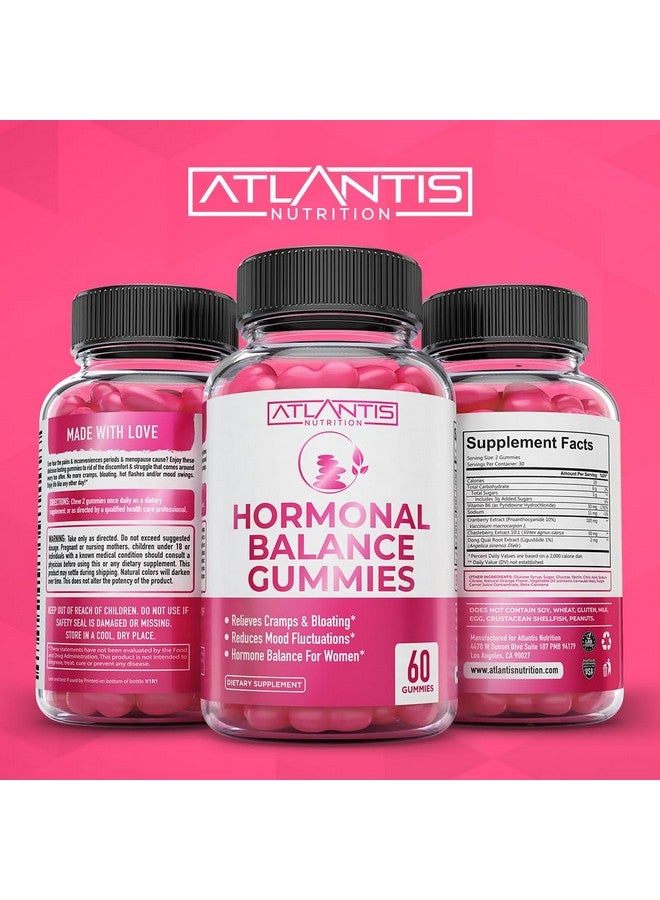 Atlantis Nutrition Atlantis Nutrition Hormonal Balance for Women & PMS Relief Gummies - Alleviates Cramps, Bloating, Mood Swings, Hot Flashes & Night Sweats - Cranberry, Dong Quai & Chasteberry Menstrual Cramp Relief  - Image 4