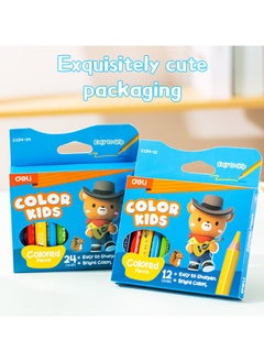 Deli Deli EC134-12 Color kid Colored Pencils - Triangular Barrel (Assorted Colors)  - Image 3