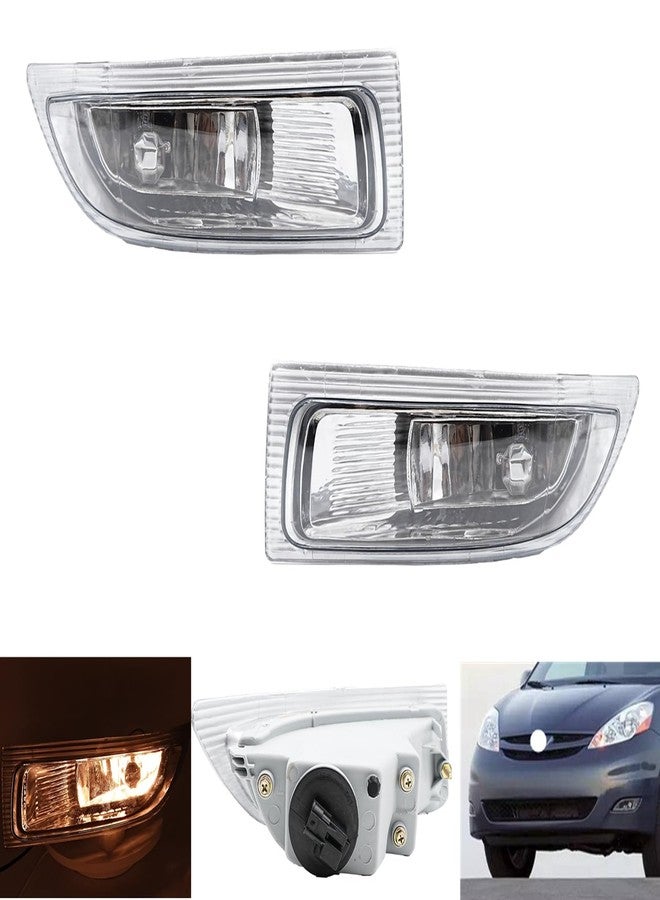 LEVANLIGHT Fog Lights Assembly Driving Fog Lights Lamps For Toyota Sienna 2004 2005 |Clear Lens Front Driving Lamps With Halogen Bulbs| Wiring Harness Kit |81210AE010 81220AE010 TO2593118 TO2592118 - Image 1