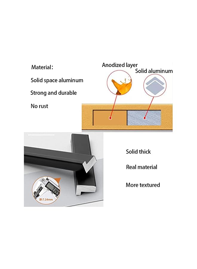promass Cabinet Handles 12 PCS - Black Drawer Pulls 5 in (128mm) Hole Centers - Tilted Solid Drawer Handles for Kitchen Cabinet Pulls - Finger Pull - Image 4