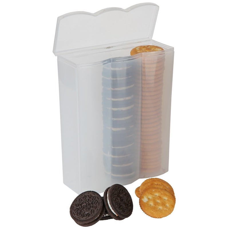 Home-X Convenient Cracker & Cookie Keeper - Airtight Storage Containers Perfect for Preserving Freshness - Saltine Cracker & Cookie Keeper - Crush-Proof Round & Square - 3 Rows - Image 1