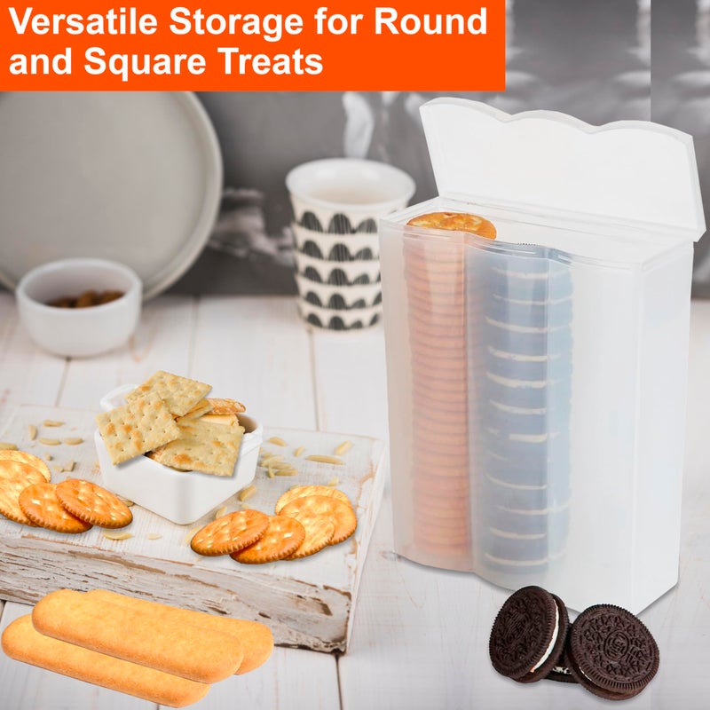 Home-X Convenient Cracker & Cookie Keeper - Airtight Storage Containers Perfect for Preserving Freshness - Saltine Cracker & Cookie Keeper - Crush-Proof Round & Square - 3 Rows - Image 3
