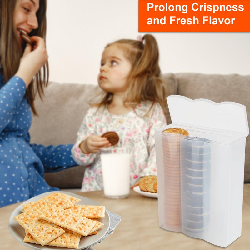 Home-X Convenient Cracker & Cookie Keeper - Airtight Storage Containers Perfect for Preserving Freshness - Saltine Cracker & Cookie Keeper - Crush-Proof Round & Square - 3 Rows - Image 4