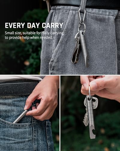 TISUR Keychain Pry Bar, Titanium Mini EDC Prybar Multitool with Bottle Opener, Pocket Small Keychain Tools for Every Day Carry(Gray-Mini) - Image 5