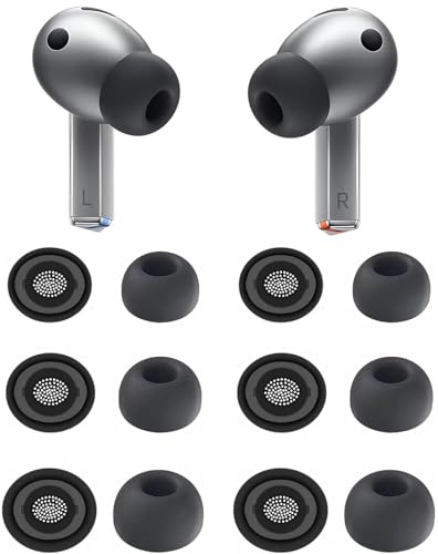 ALXCD Eartips Compatible with Galaxy Buds 3 Pro SM-R630N Earbuds, 6 Pairs S/M/L Sizes Silicone Ear Tips Earbuds Replacement Tips, Compatible with Galaxy Buds 3 Pro SM-R630 6 Pairs Gray sml - Image 1