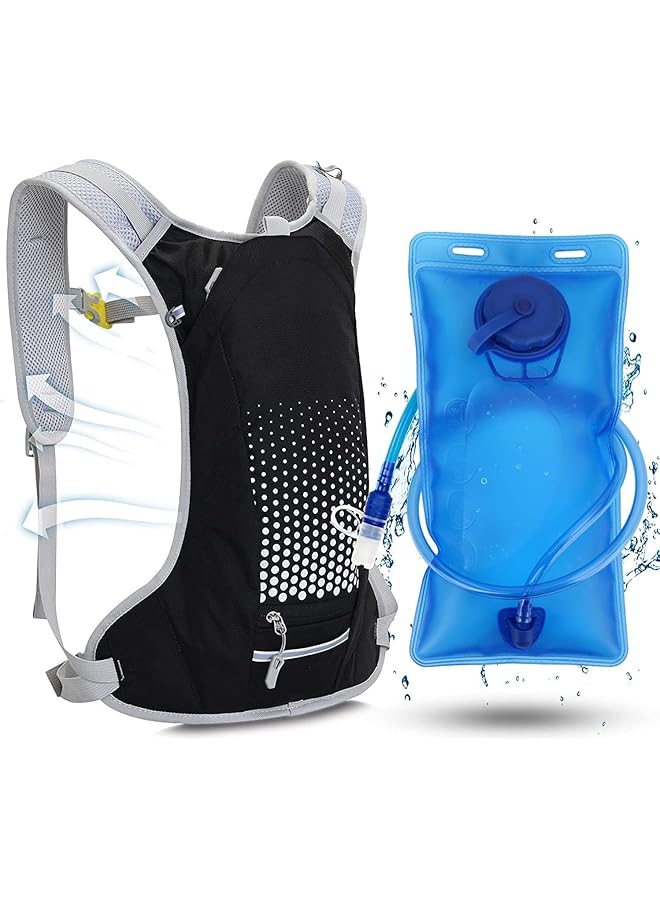 PROMASS حقيبة ماء، حقيبة ظهر للمشي مع حزمة ماء سعة 2 لتر، حقيبة خفيفة الوزن معزولة للمشي والجري وركوب الدراجات والتخييم - Image 1
