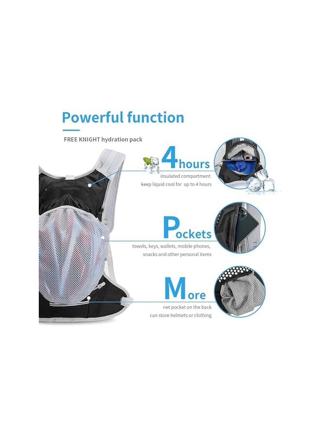 PROMASS حقيبة ماء، حقيبة ظهر للمشي مع حزمة ماء سعة 2 لتر، حقيبة خفيفة الوزن معزولة للمشي والجري وركوب الدراجات والتخييم - Image 4