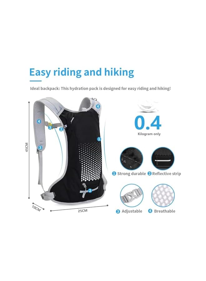 PROMASS حقيبة ماء، حقيبة ظهر للمشي مع حزمة ماء سعة 2 لتر، حقيبة خفيفة الوزن معزولة للمشي والجري وركوب الدراجات والتخييم - Image 2