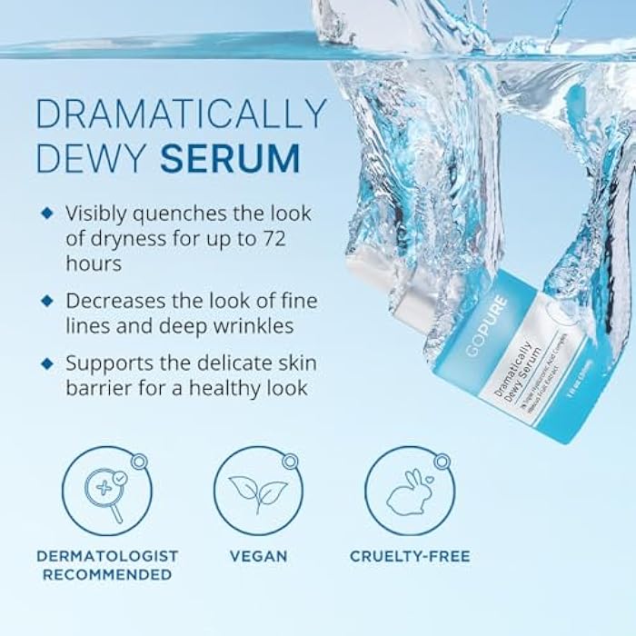 goPure Hyaluronic Acid Dramatically Dewy Serum - Hyaluronic Acid Serum for Face in a Nourishing Formula with Aloe Vera and Hibiscus Extract for Visibly Hydrated, Smoother-Looking Skin - 1 fl oz - Image 2