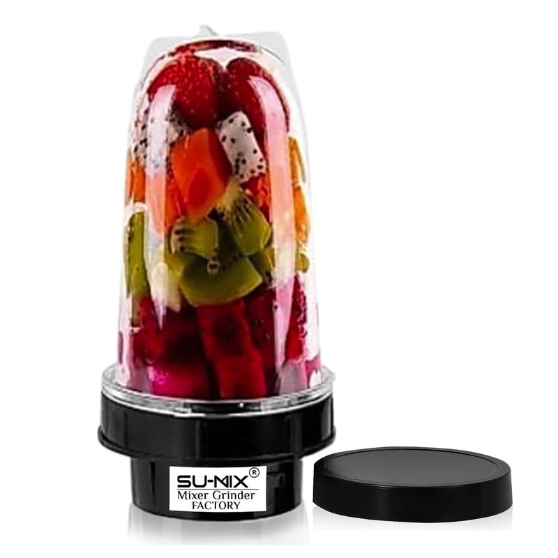 Sumix Heavy Bullet Jar for Mixer Grinder Large 530ML ABS Transparent Mixer Juicer Jar MGF98 Black Pack of 1 - Image 1