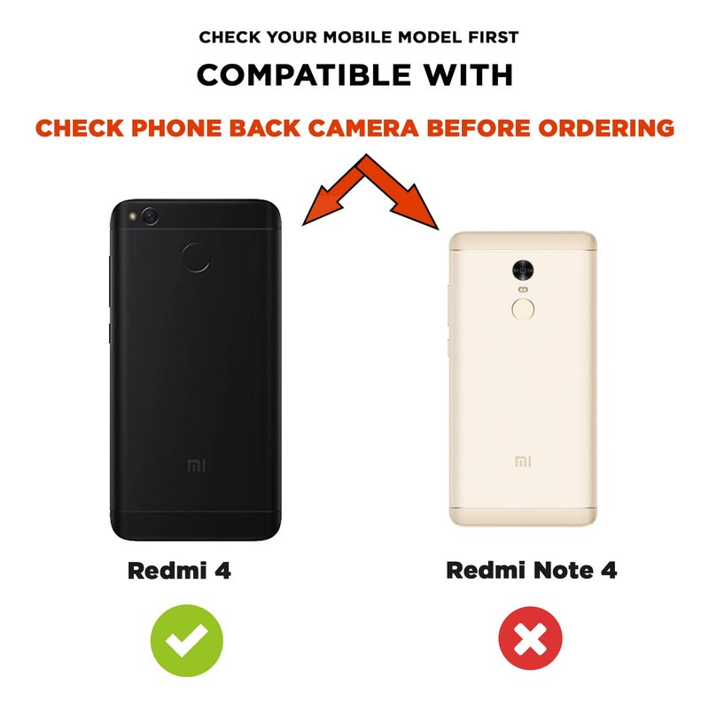 Pikkme Mi Redmi 4 Flip Cover Magnetic Leather Wallet Case Shockproof TPU for Mi Redmi 4 (Black) - Image 2