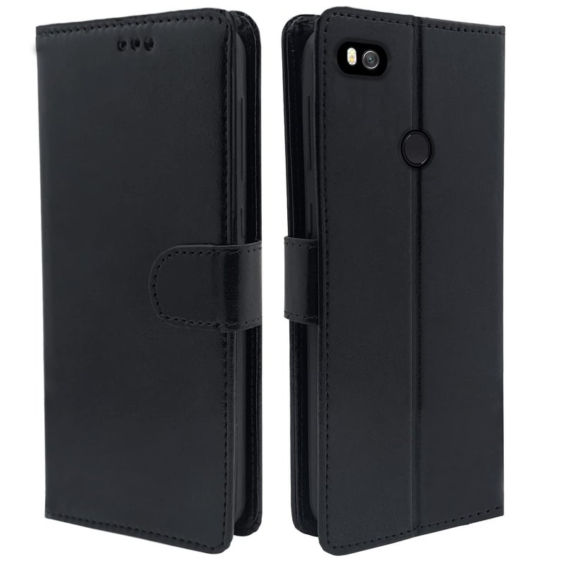 Pikkme Mi Redmi 4 Flip Cover Magnetic Leather Wallet Case Shockproof TPU for Mi Redmi 4 (Black) - Image 1