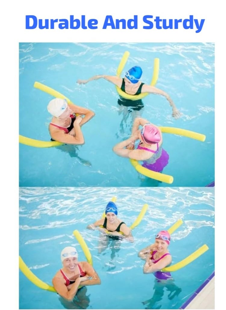 ISHWAZ Highly Buoyant Swimming  Stick For Adults And Kids - 4 Swimming Pool Noodles Of YellowColor  - Image 3