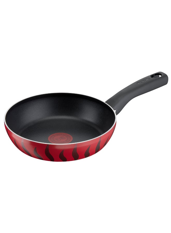 تيفال TEFAL مقلاة | G6 Tempo Flame 20 سم | غير لاصق مع مؤشر Thermo Spot | أحمر | ألومنيوم | ضمان لمدة سنتين | C3040283 أحمر/أسود - Image 1