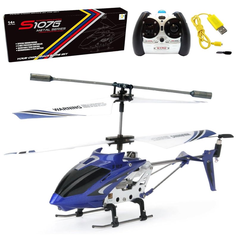 SYMA S107G 3 Channel RC Helicopter with Gyro, Blue - Image 2