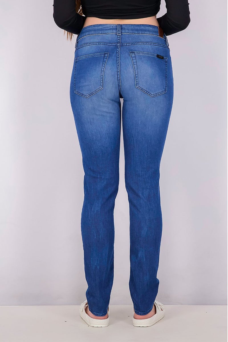 Seven 7 Women Regular Fit High Waist Stretchable Denim Jeans, Blue - Image 2