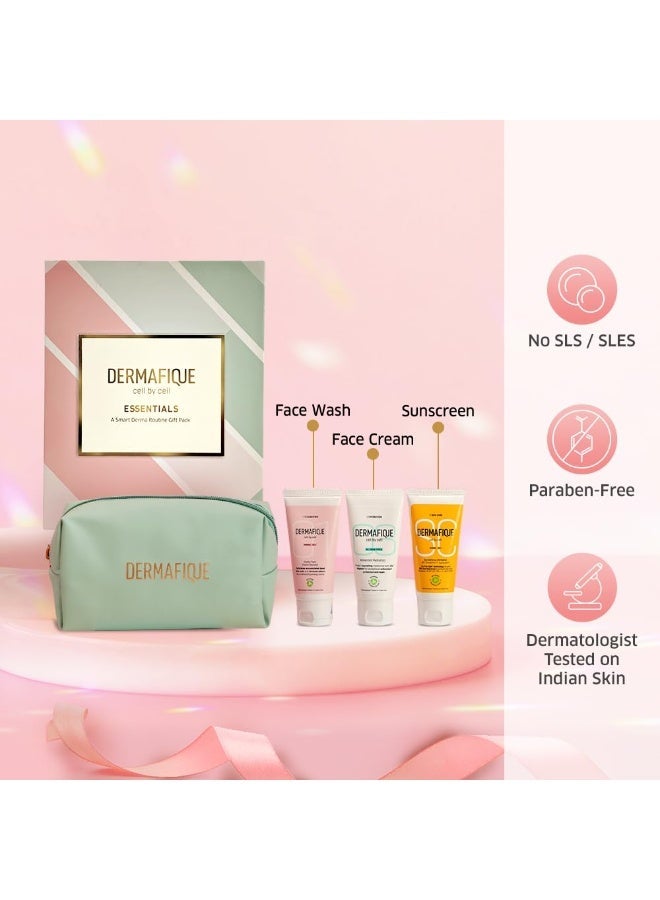Dermafique Gift Essentials- A Smart Skincare Routine Gift Set of 3, Sunscreen, Face Wash, Face Cream, Gifts for Women & Men, Dermatologist Tested, Gift Item, Best Birthday, Anniversary Gift by ITC - Image 2
