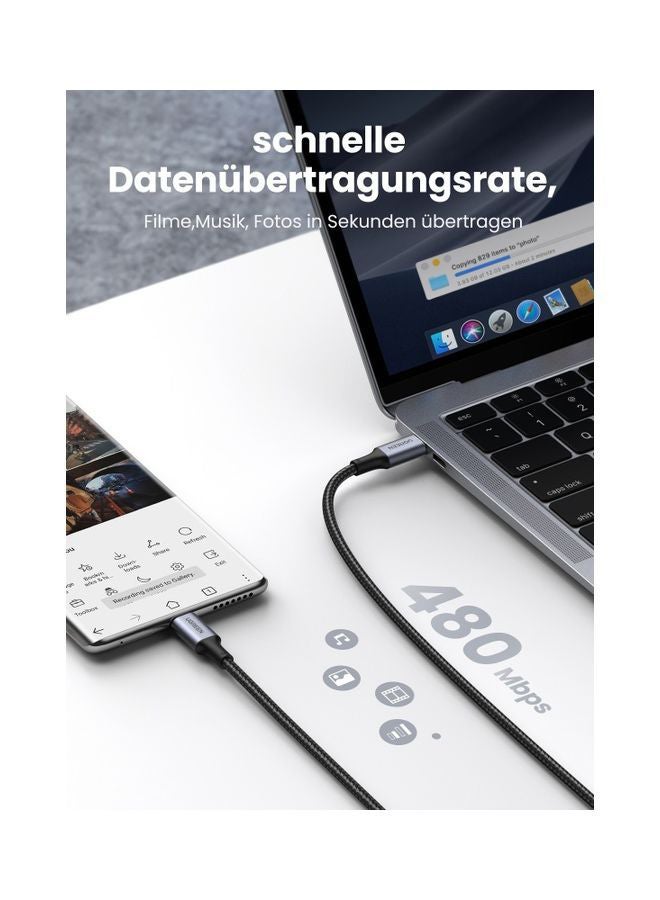 Ugreen USB C Cable 2M, Braided 100W Power Delivery PD Fast charge Cable USB C to USB C Compatible for iPad mini 6，MacBook Pro 2021 14" 16", MacBook Air, iPad Pro 12.9", Samsung S21+, Huawei P30 - Image 4