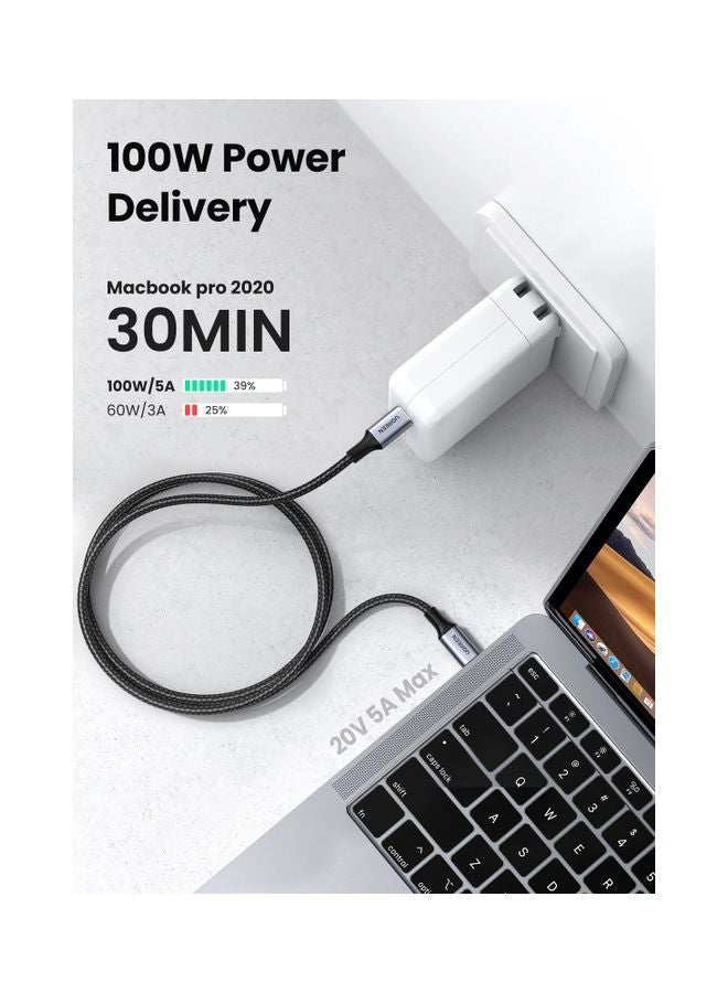 Ugreen USB C Cable 2M, Braided 100W Power Delivery PD Fast charge Cable USB C to USB C Compatible for iPad mini 6，MacBook Pro 2021 14" 16", MacBook Air, iPad Pro 12.9", Samsung S21+, Huawei P30 - Image 2