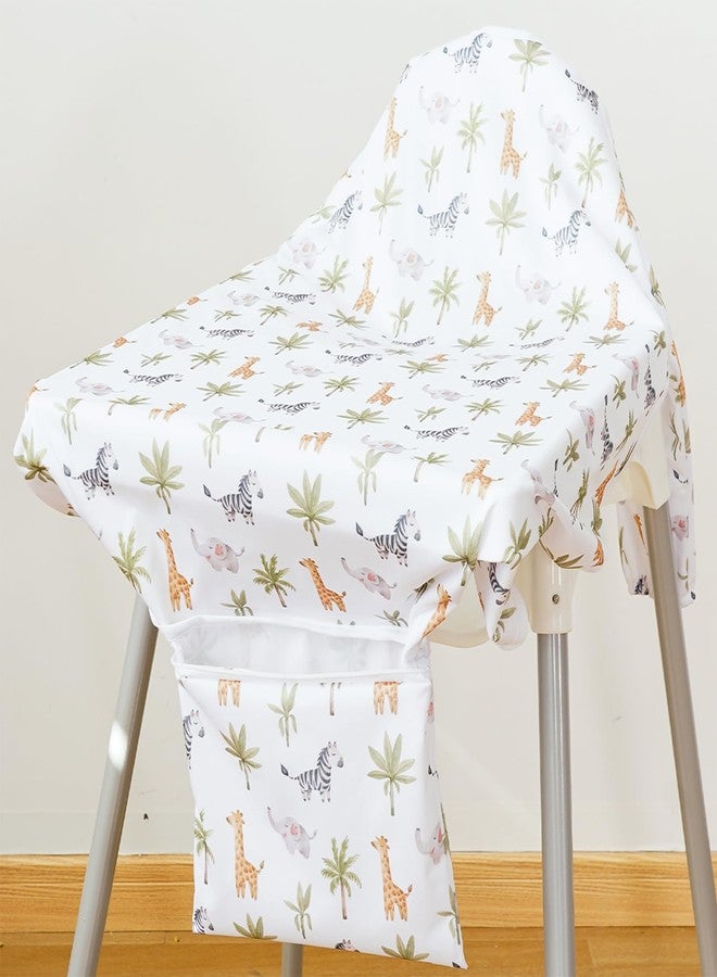 CoolaPeach Coverall Baby Bibs for Eating:Long Sleeve Bibs for Babies,Adjustable Toddler Bibs Attaches to Highchair and Table,Waterproof Smock Bib (Giraffe Zebra) - Image 2
