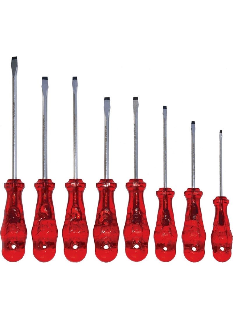 İzeltaş - 4100 00 8108 Kraft Series Flat Tip Screwdriver Set (8 Pieces) - Image 1