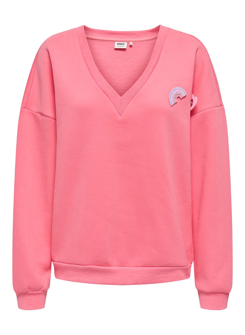 ONLY Onlholly L/S V-Neck Brooch Cs Swt - Image 1