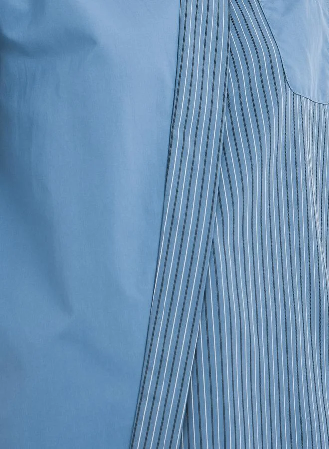 Styli Styli Women Blue Striped Wrap Style Shirt