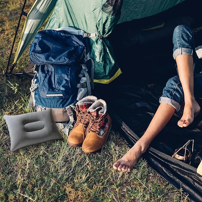 ATOOZED وسادة هوائية للسفر | وسائد سفر قابلة للنفخ للنوم في رحلة القطار، الطائرة، ملحقات التخييم المحمولة | وسادة هوائية للسفر تاكية | وسادة مضخة ناعمة عبوة من 1 - Image 3