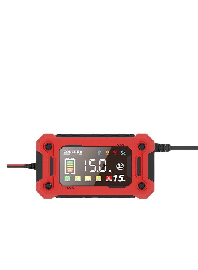 Battery Charger 0-15Amp,12V, Automatic Smart Car Battery Charger, Trickle Charger, Battery Maintainer, Desulfator with Temperature Compensation, for Cars Truck Motorcycle Lawn Mower Boat - Image 1