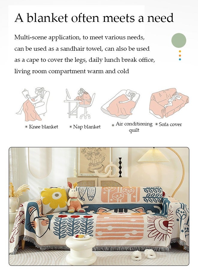 DUNISO Sofa cover, three dimensional jacquard sofa blanket, fully wrapped furniture protective cover, dustproof and anti slip, double sided usable, suitable for sofas of three to four people, 180 * 260CM - Image 5