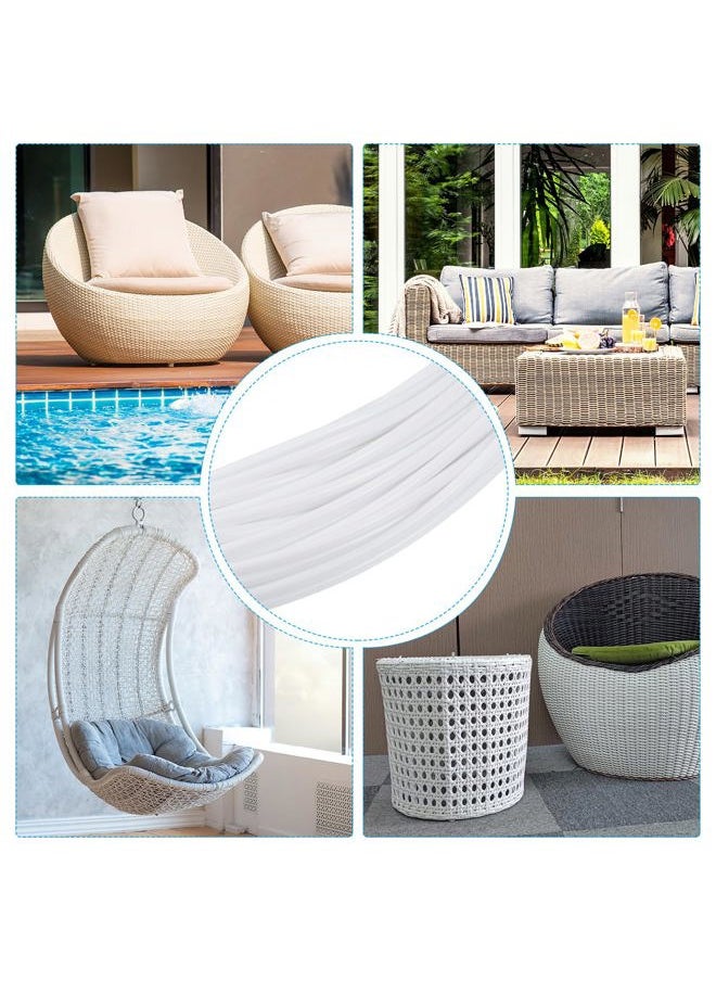 PATIKIL - Wicker Repair Kit, Round Synthetic Fix Kit Vinyl Plastic Rattan Replacement for Garden Furniture Rattan Chair Sofa Couch Basket 0.55 LB, White - Image 1