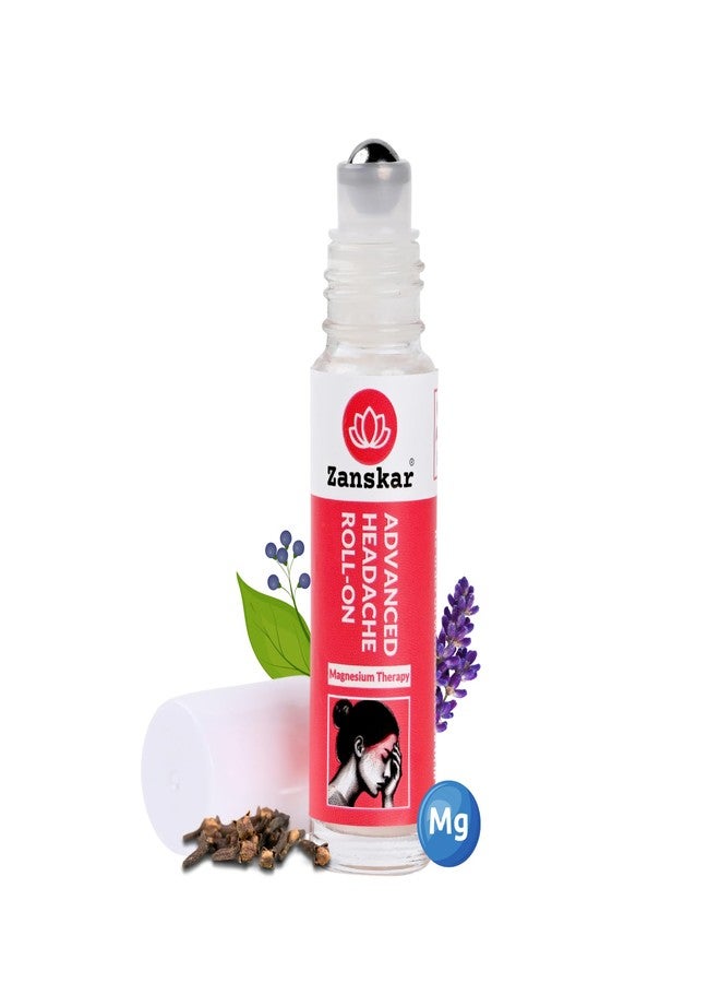 Zanskar Headache & Migraine Roll-on | Instant Relief from Stress, Eye Strain, Sinus & Cold | Magnesium + Lavender + Clove | Natural, Pocket-Friendly, Premium Packaging - 10 ml - Image 1