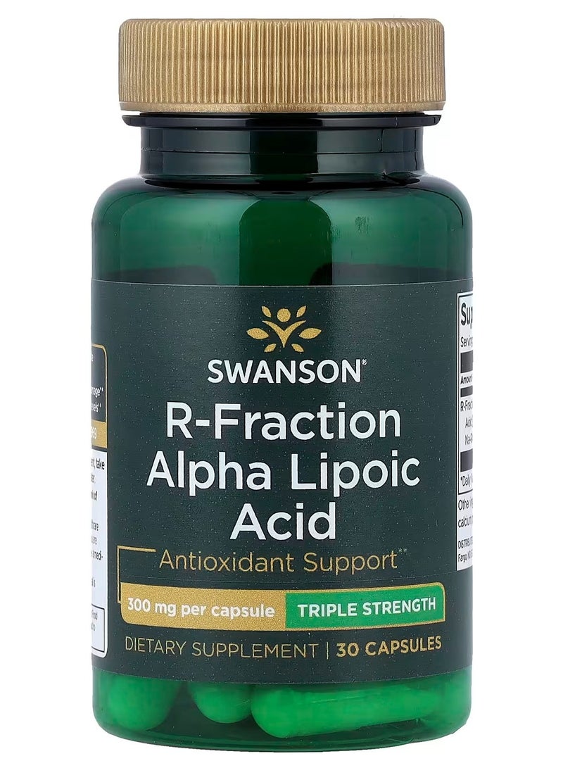 سوانسون، حمض ألفا ليبويك R-Fraction، قوة ثلاثية، 300 ملغ، 30 كبسولة