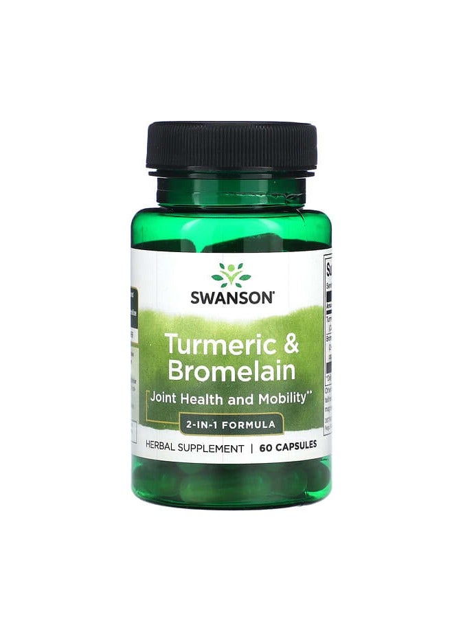 SWANSON Turmeric & Bromelain, 60 Capsules