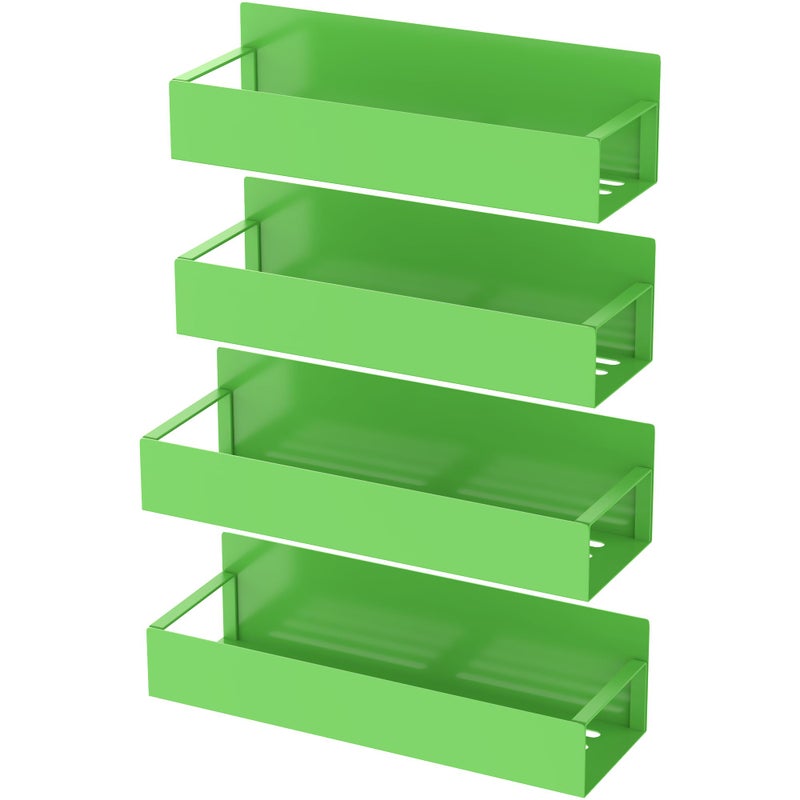 HuggieGems 4 Pack Magnetic Spice Storage Rack Organizer for Refrigerator and Oven, Green Fridge Organizers and Storage - Image 4