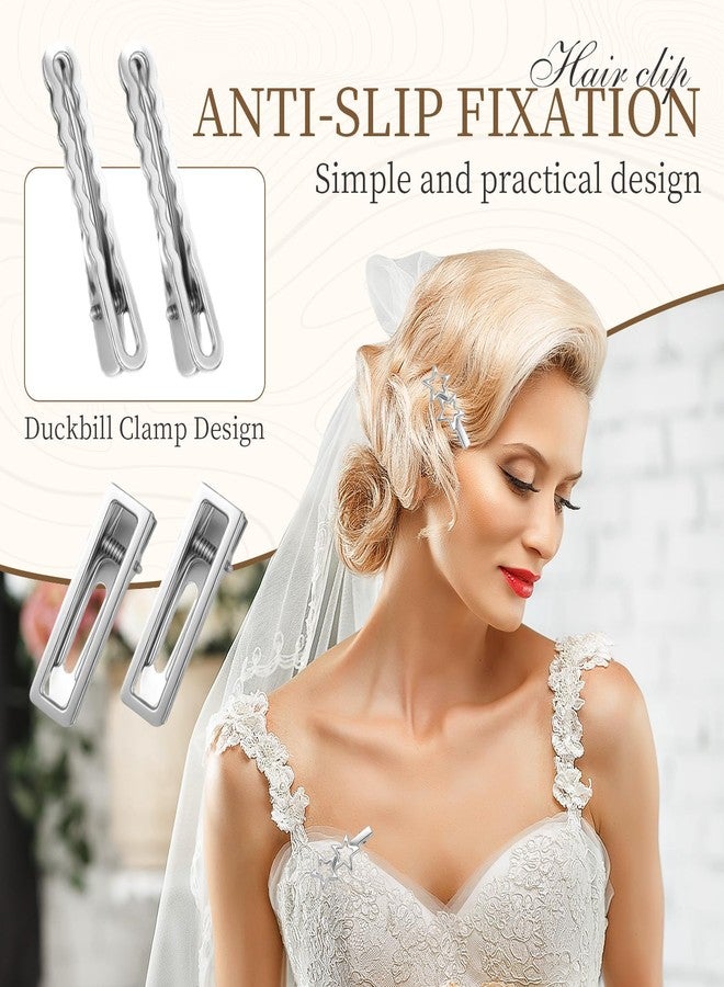 OLLBIT 24PCS Silver Hair Clips Set,Hair Clips Cute,Y2k Hair Accessories,Metal Barrettes,Anti-Slip Wavy Star Hair Clip for Women Girls - Image 3