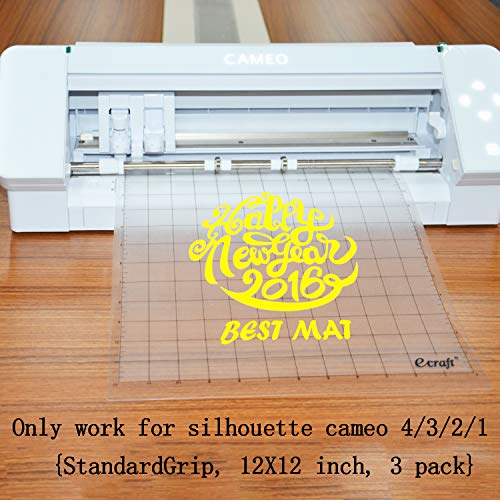 Ecraft StandardGrip Cutting Mat for Silhouette Cameo 5/4/3/2/1: 12X12inch Non-Slip Square Gridded Transparent Quilting Cut Mats Replacement Accessories for Silhouette Cameo. - Image 4