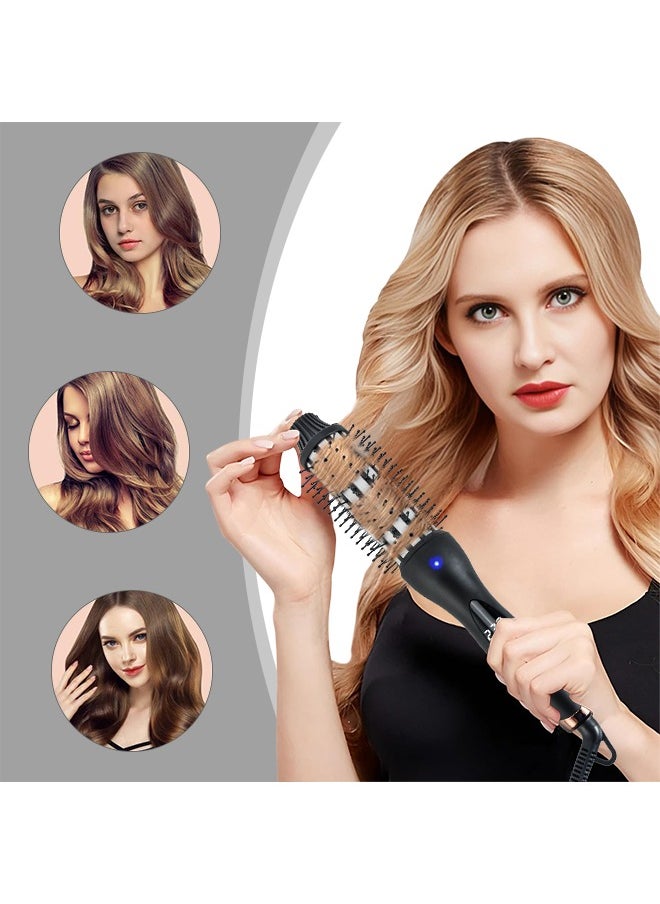 BESTIS - 2025 New Upgrade Thermal Brush 1.5 in Curling Brush, Hot Brush Ionic Heated Curling Iron, Dual Voltage Travel Straight Wand Brush, LCD Display 120°C to 230°C - Image 1
