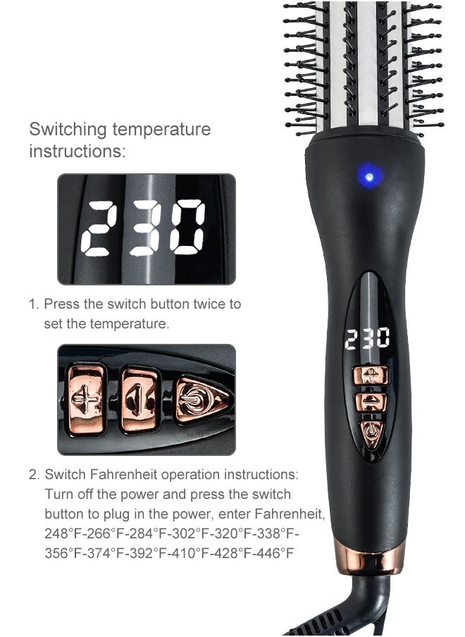 BESTIS - 2025 New Upgrade Thermal Brush 1.5 in Curling Brush, Hot Brush Ionic Heated Curling Iron, Dual Voltage Travel Straight Wand Brush, LCD Display 120°C to 230°C - Image 1