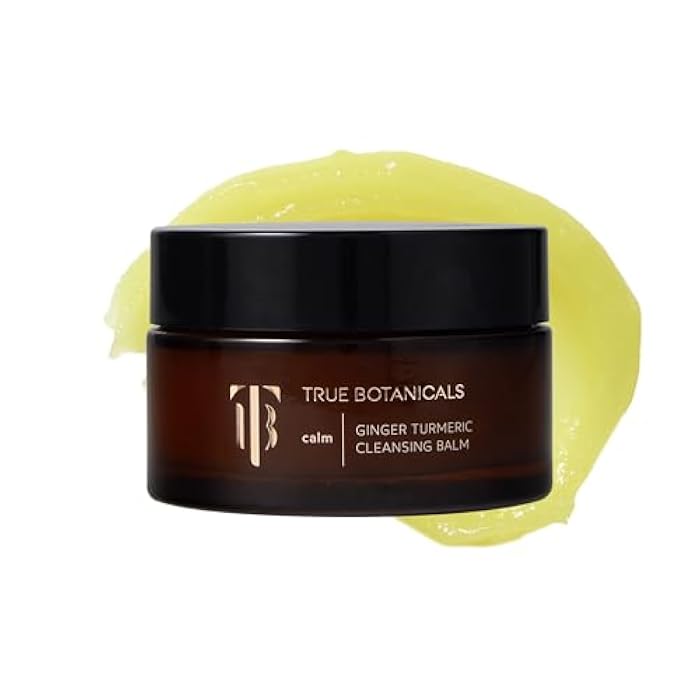 True Botanicals Ginger Turmeric Cleansing Balm | Natural Hydrating Facial Cleanser + Makeup Remover for Dry & Sensitive Skin | Nourishing Oil Cleanser with Ceramides & Antioxidants | Vegan | 3.4 fl oz - Image 1