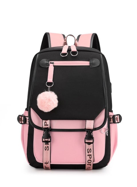 أكسفورد قماش سعة كبيرة طالب حقيبة الظهر، قابل للتعديل حزام الكتف مدرسة حقيبة الظهر، حقيبة كتاب مقاومة للماء مع المقصورات للفتيات المراهقات طلاب الأطفال المدرسة الابتدائية أطفال