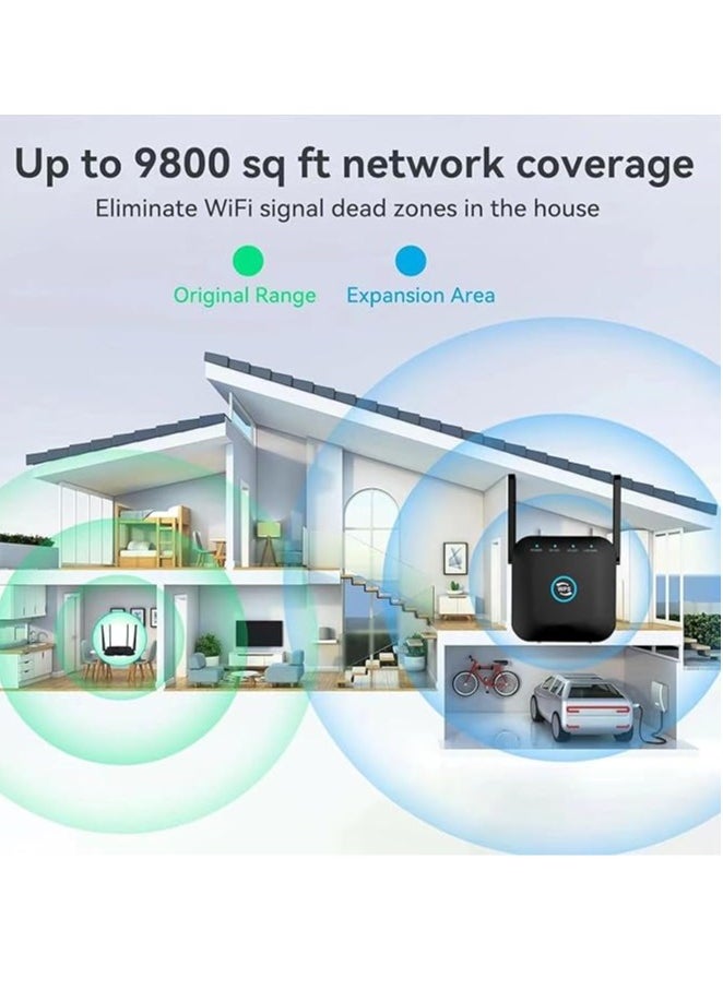 WiFi Extender, WiFi Booster, WiFi Repeater, Coverage Up to 9800 Square Feet and 45 Devices, Internet Booster - with Ethernet Port, Quick Setup, Home Wireless Signal Booster
